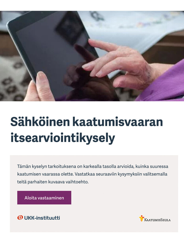 Sähköinen Kaatumisvaaran Itsearviointikysely - UKK-instituutti