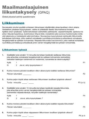 Maailmanlaajuisen liikuntakyselyn kuvituskuva.