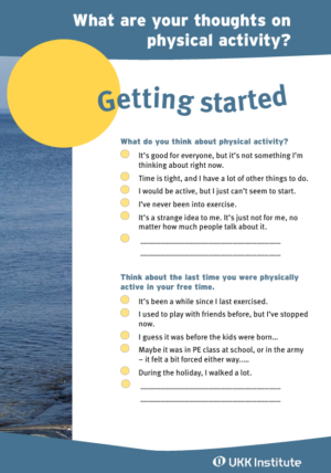 Product picture of the brochure What are your thoughts on physical activity - getting started.